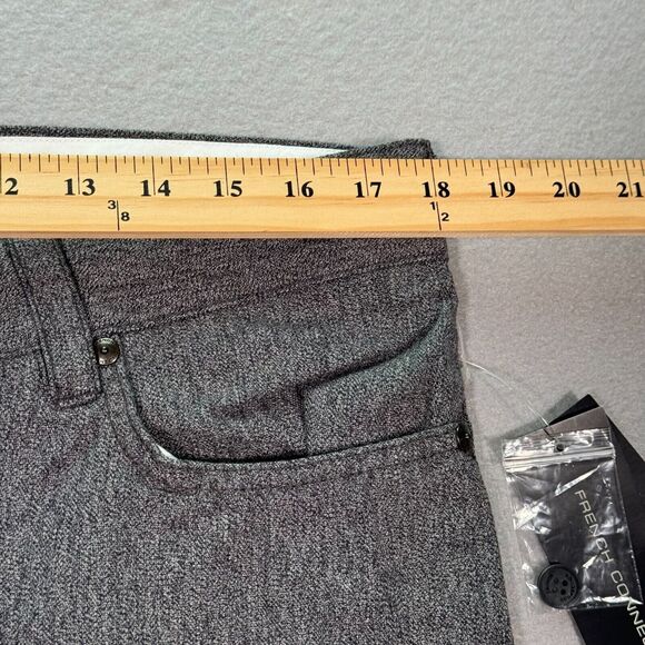 French Connection Summit Trouser Womens 34 Black Melage Gray Straight Spiderman - Picture 7 of 14